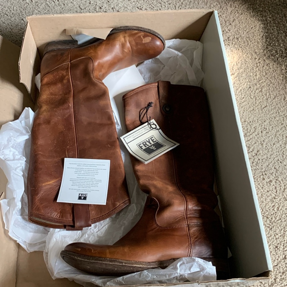 Frye Melissa Button Leather Riding Boot